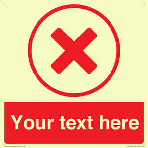 Custom red background, red cross in circle sign